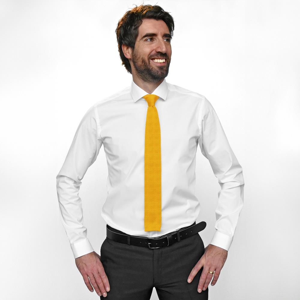 Necktie knitted yellow - 2