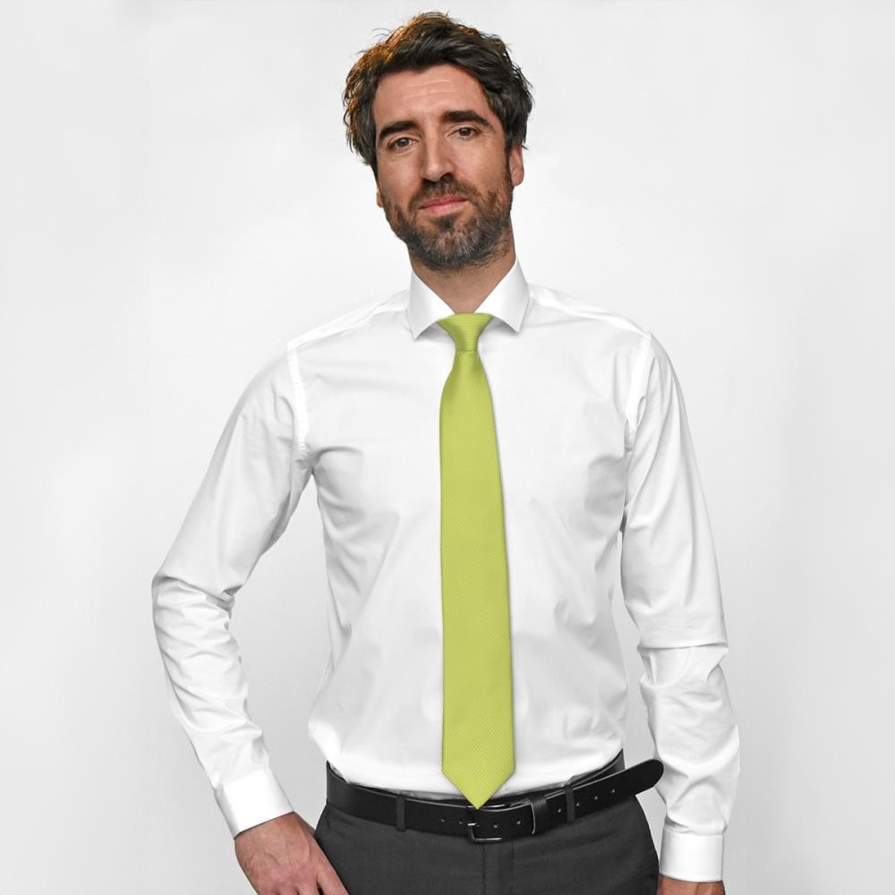 Necktie lime green repp - 2