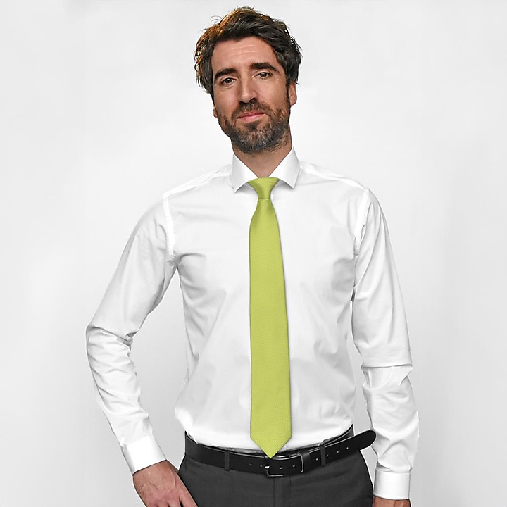 Necktie lime green repp