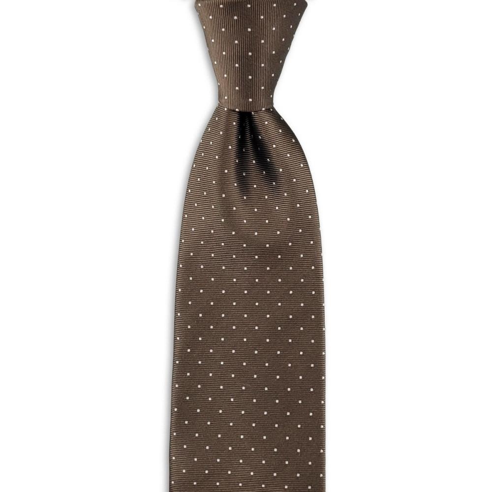 necktie Mayfair Dots Brown - 1