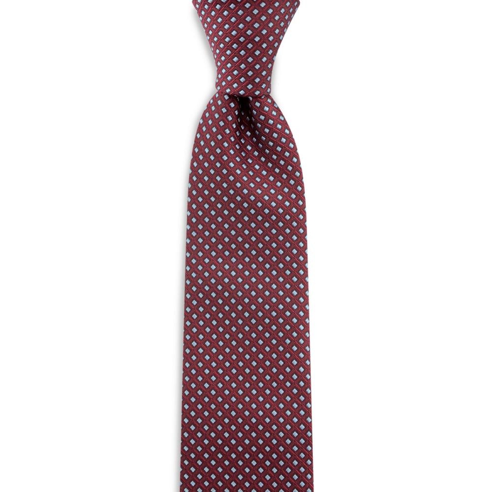 Necktie pattern aubergine light blue - 1