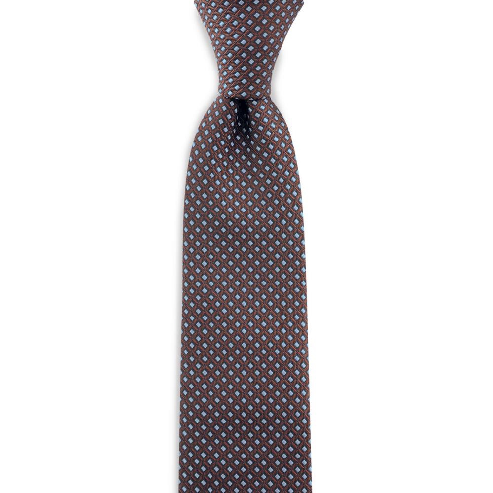 necktie pattern navy rust - 1