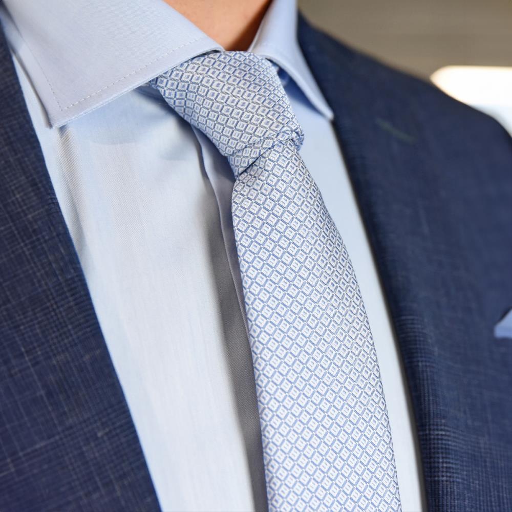 Necktie pattern white light blue - 2