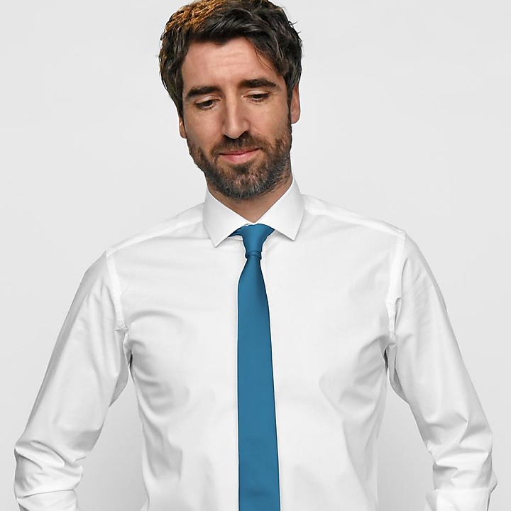 Necktie process blue narrow