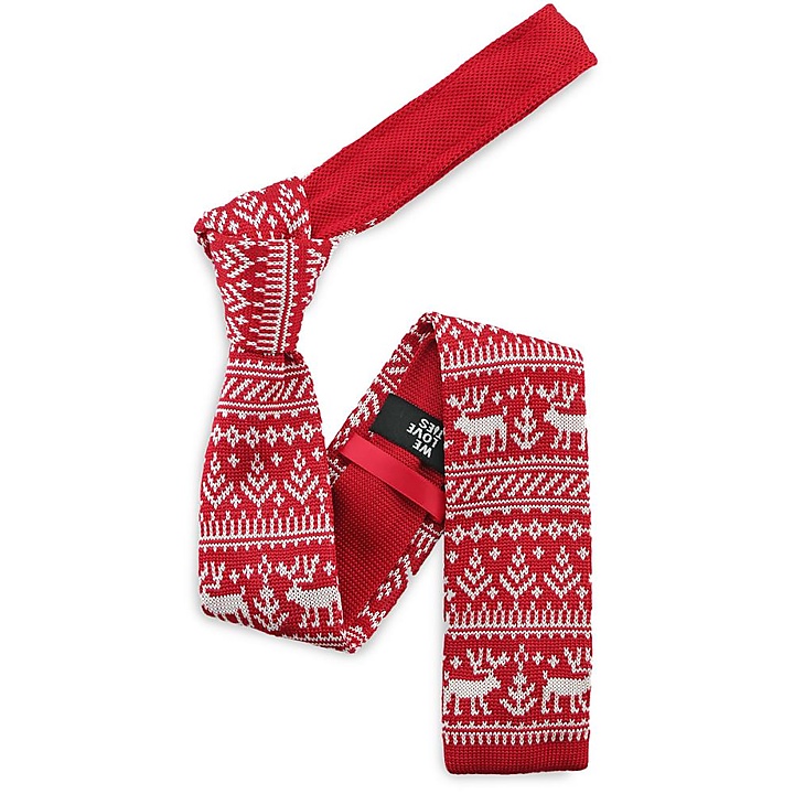 Necktie Rudolph Reindeer red