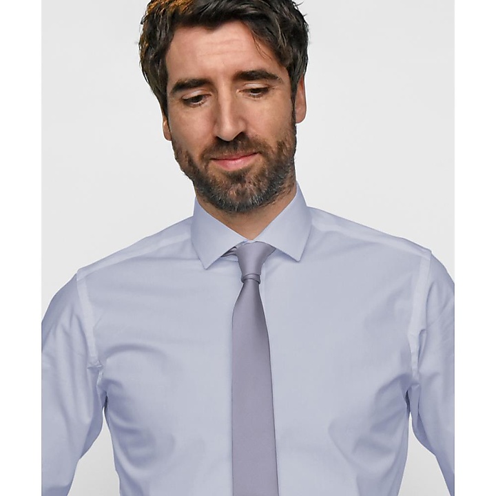 Necktie shirt blue narrow