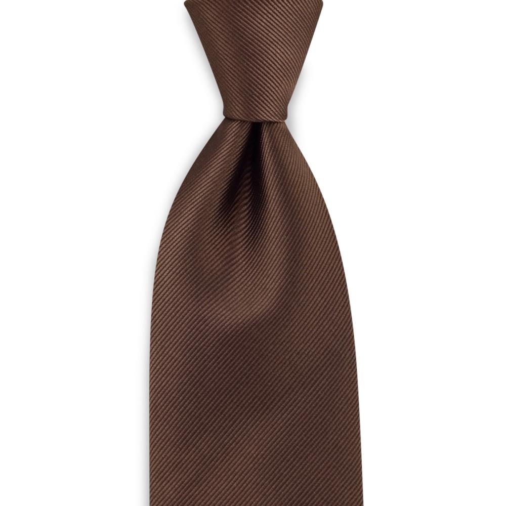 necktie silk brown repp - 1