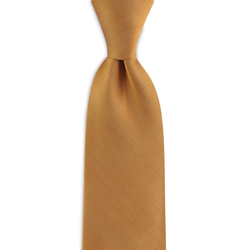 necktie silk cognac repp - 1