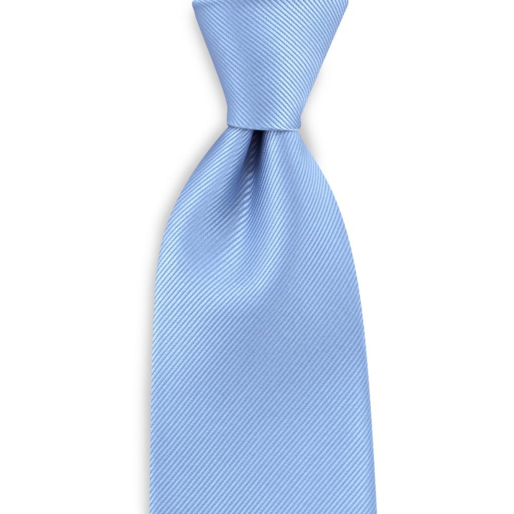 necktie silk light blue repp - 1