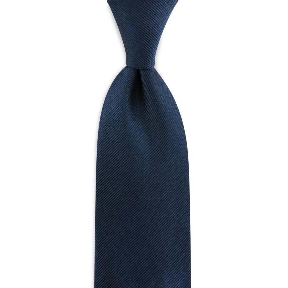 necktie silk navy blue repp - 1