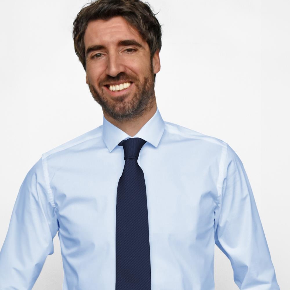 necktie silk navy blue repp - 2