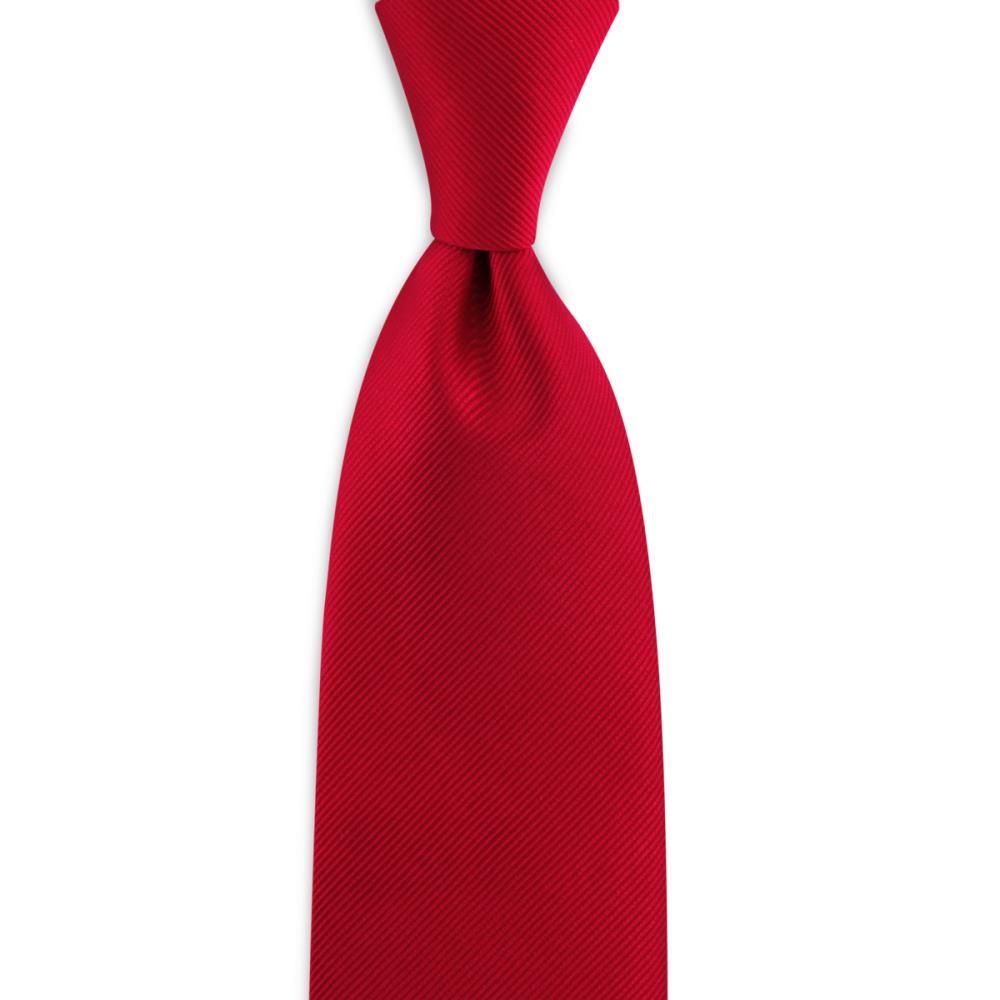necktie silk red repp - 1