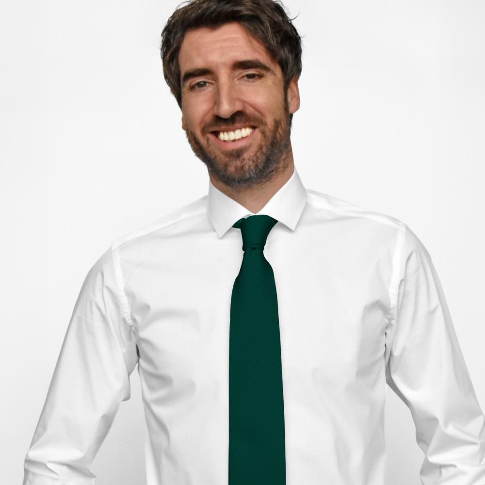 Necktie silk repp bottle green - 2
