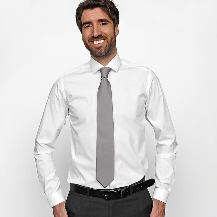 Necktie silk repp grey
