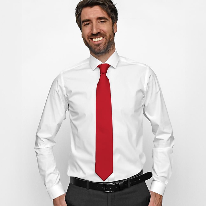 Necktie silk repp red