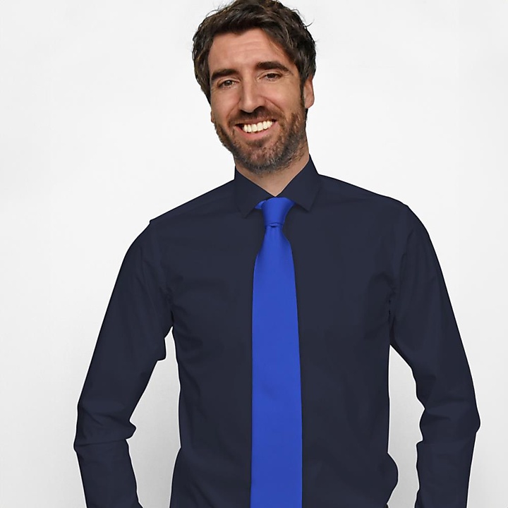 necktie silk royal blue repp