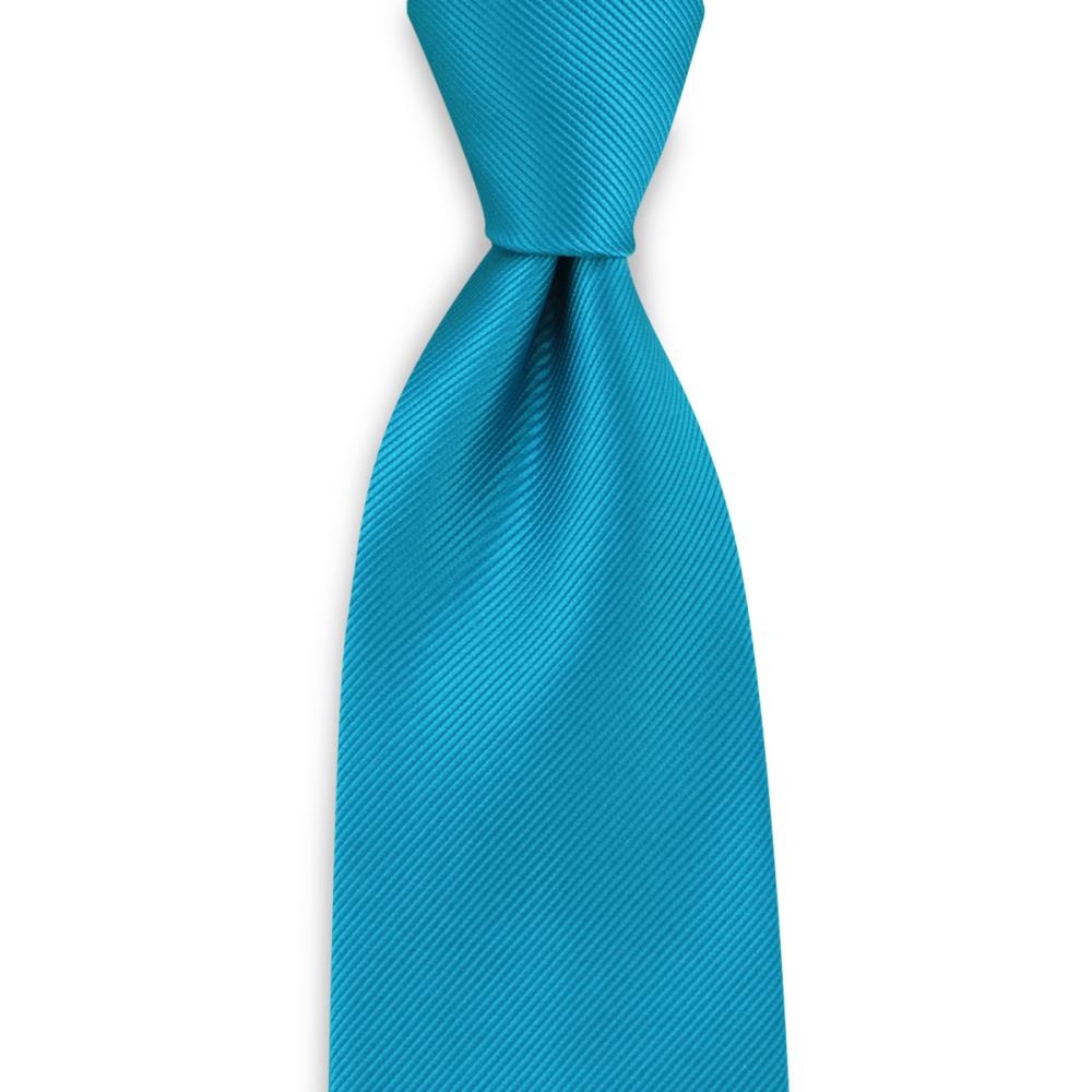 necktie silk turquoise repp - 1