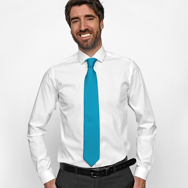 necktie silk turquoise repp