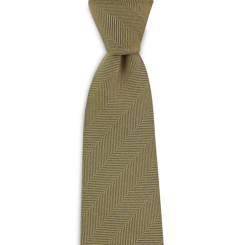 Necktie silk wool herringbone - 1