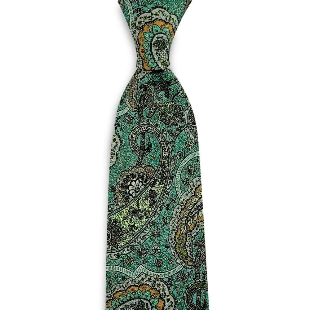 Necktie turquoise paisley - 1