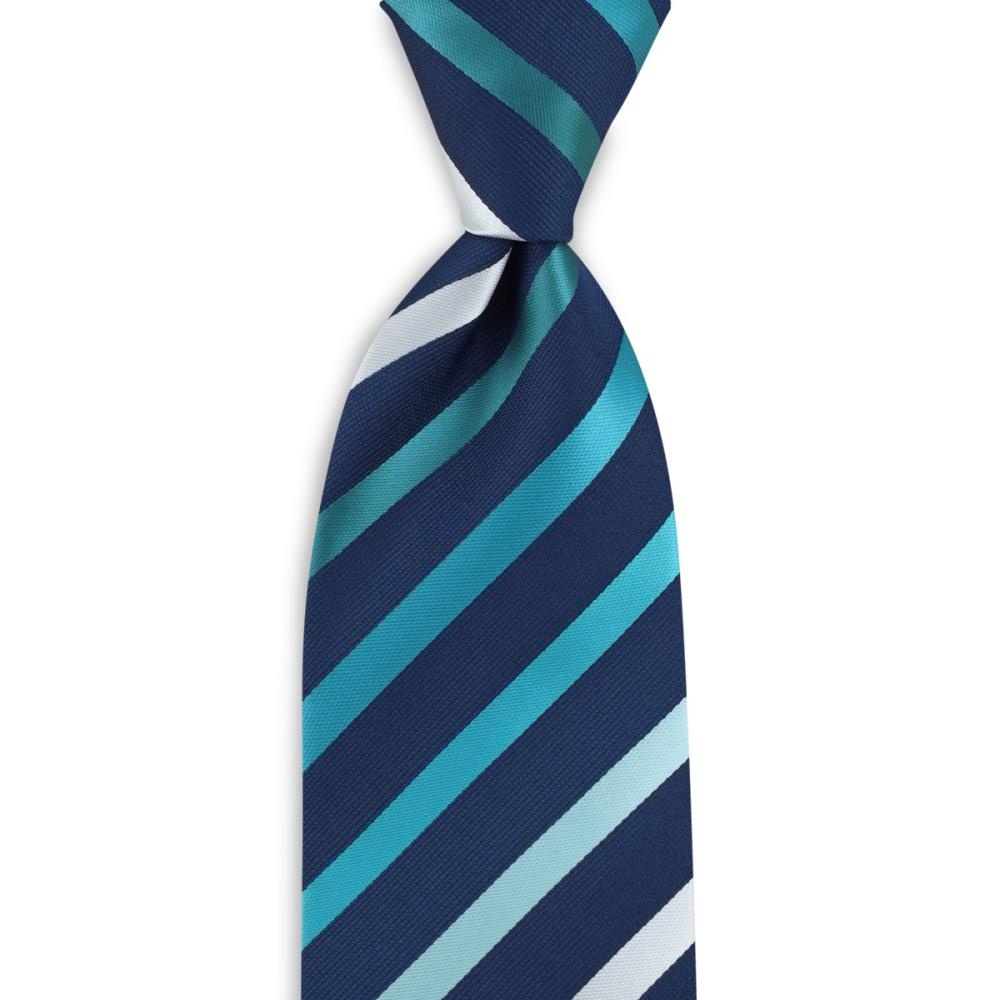 Necktie turquoise striped - 1