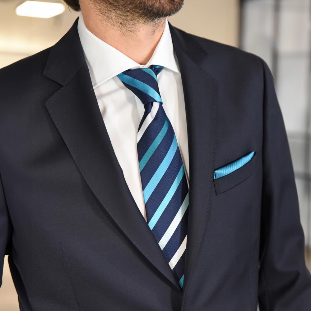 Necktie turquoise striped - 2