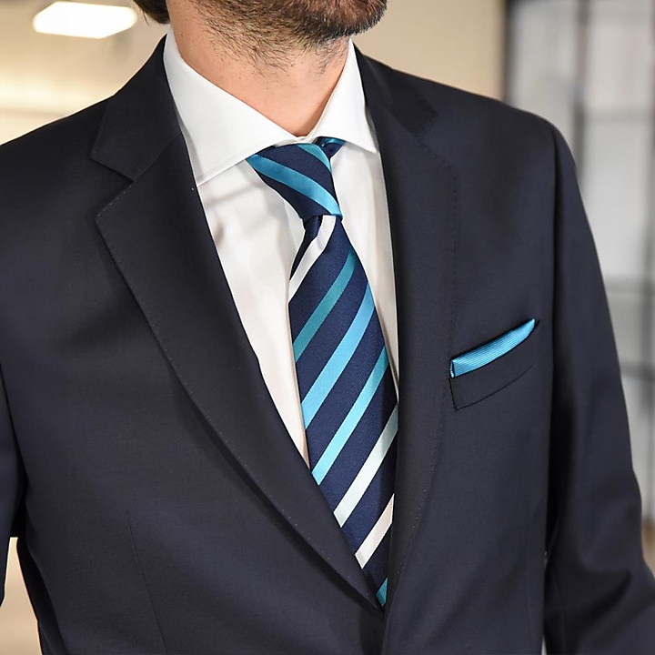 Necktie turquoise striped