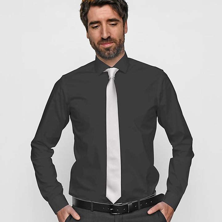 Necktie white narrow