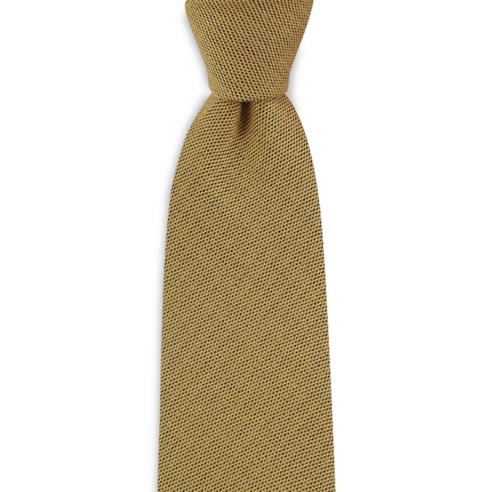 Necktie wool silk yellow - 1