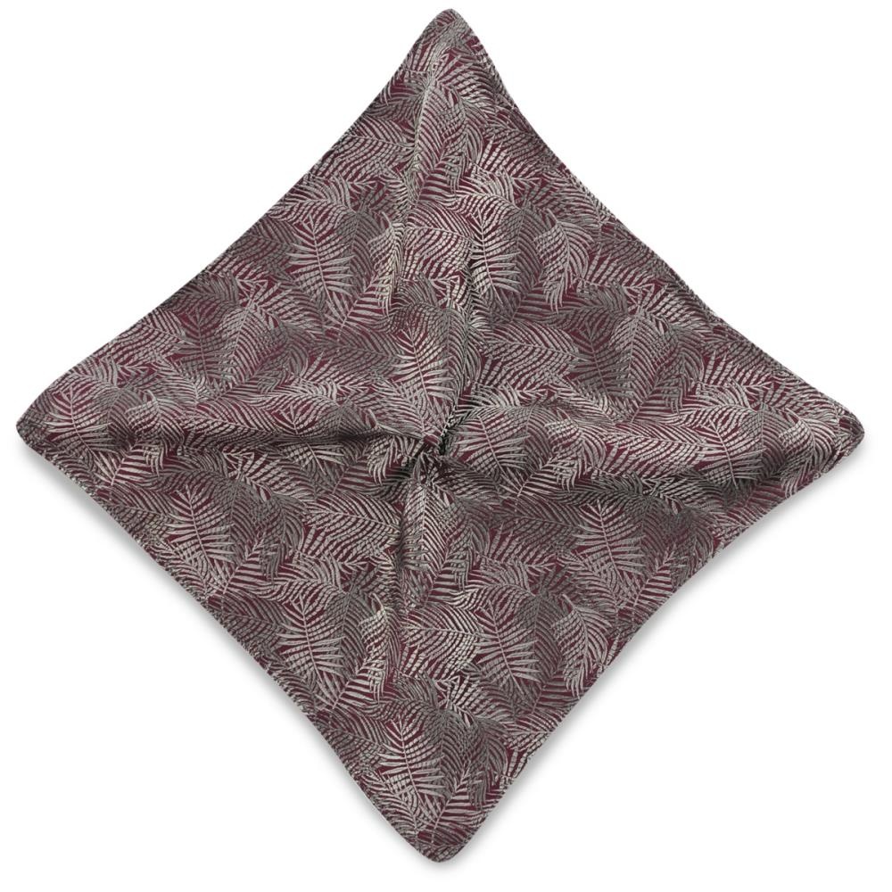 pocket square Festive Leaves bordeaux - 1
