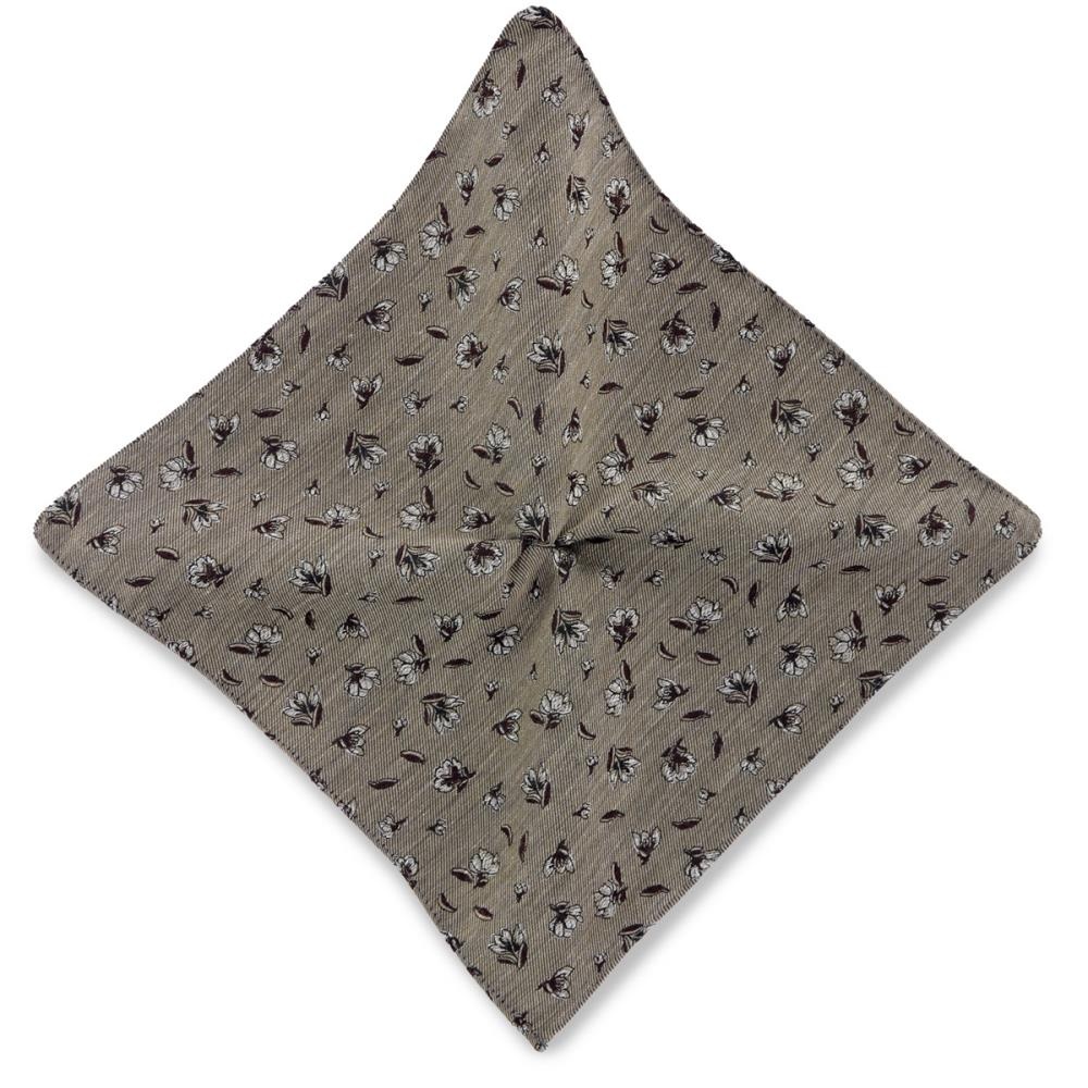 pocket square Flower Finesse Taupe - 1