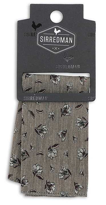 pocket square Flower Finesse Taupe