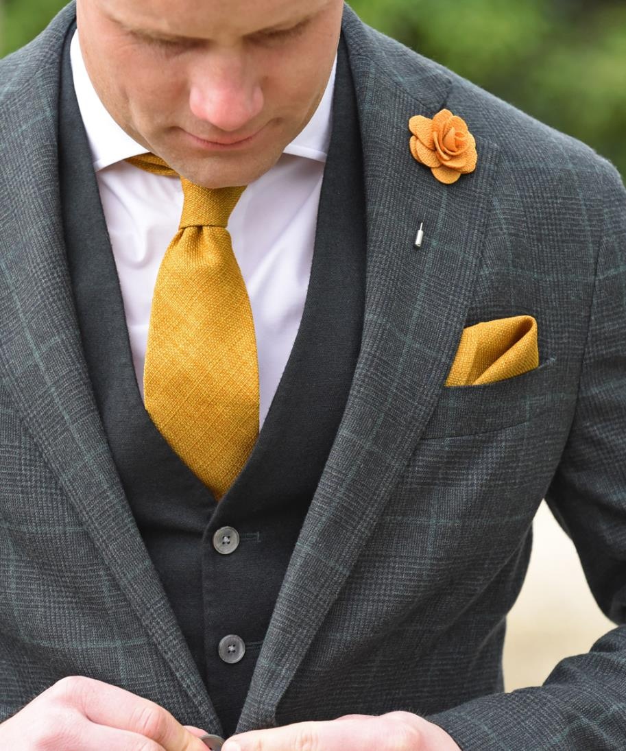 pocket square Gracefull Groom yellow - 3