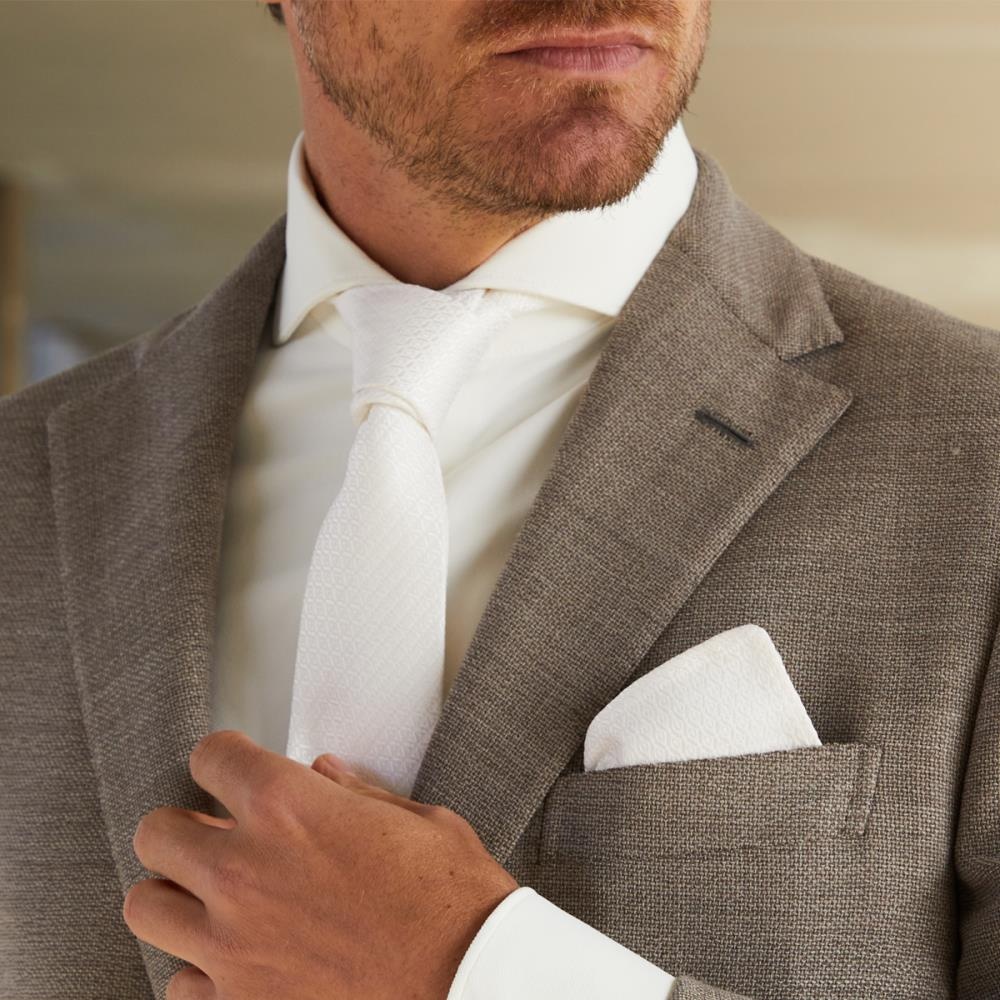 pocket square Luna di Miele bianco - 1