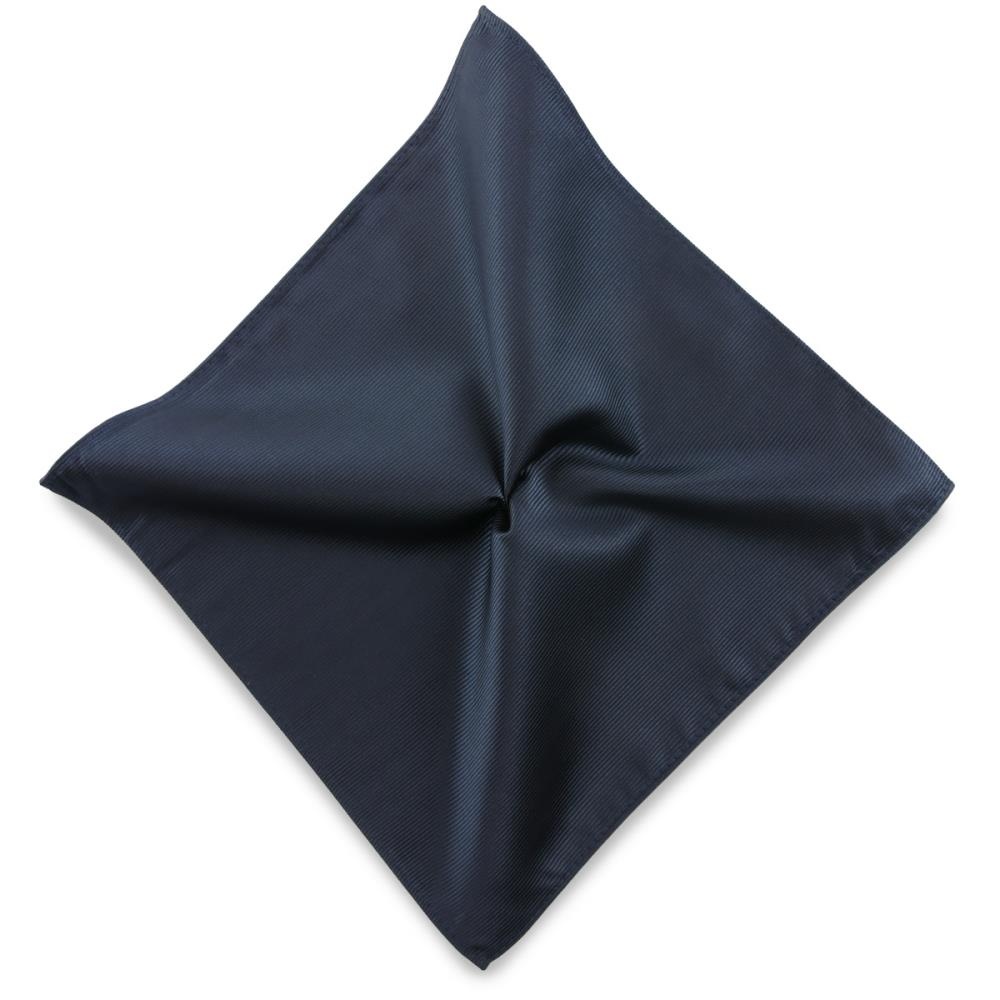 Pocket square navy blue repp - 1