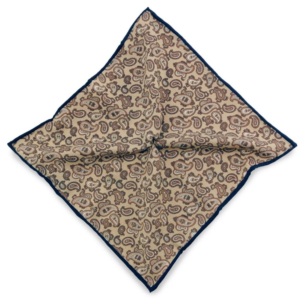 pocket square Paisley Marron - 1