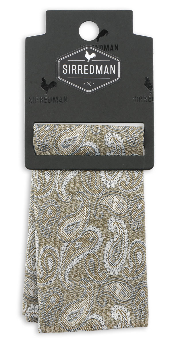 pocket square Paisley Partito verde-marrone - 2