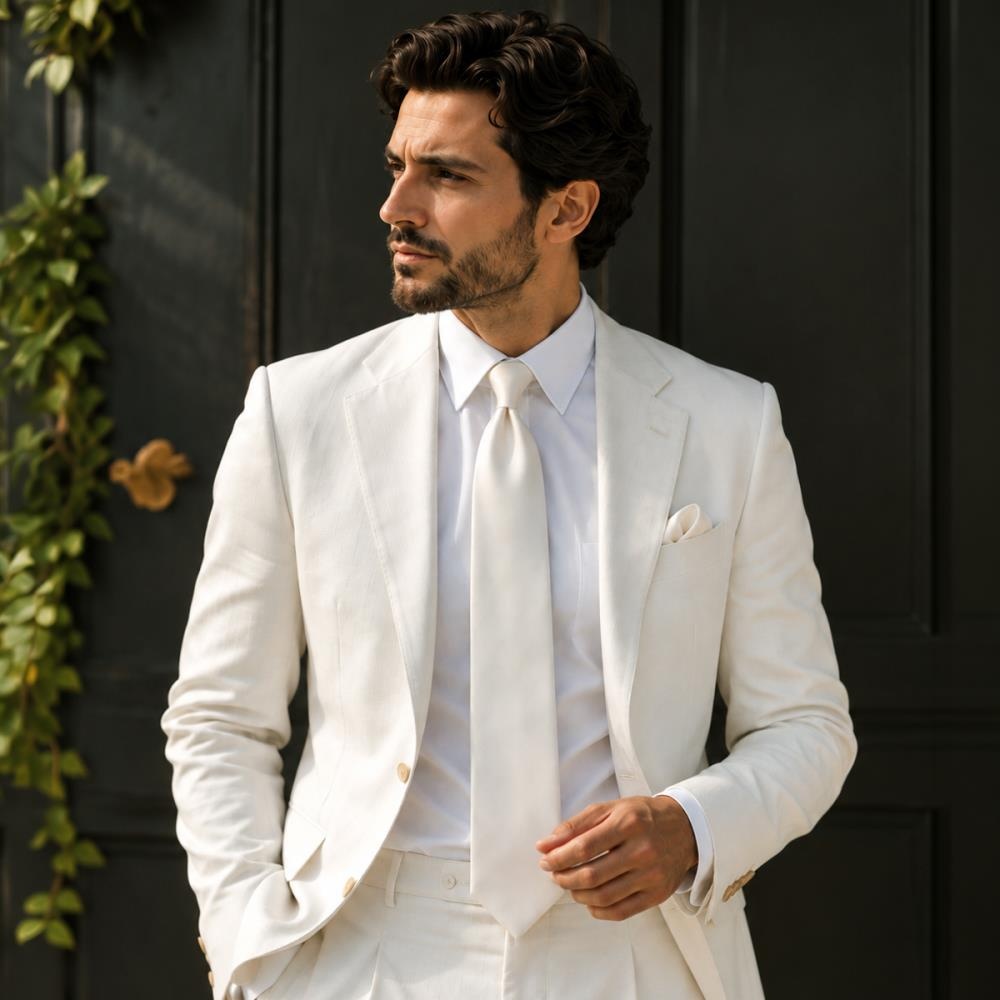 pocket square Satin Grace Off-white - 2