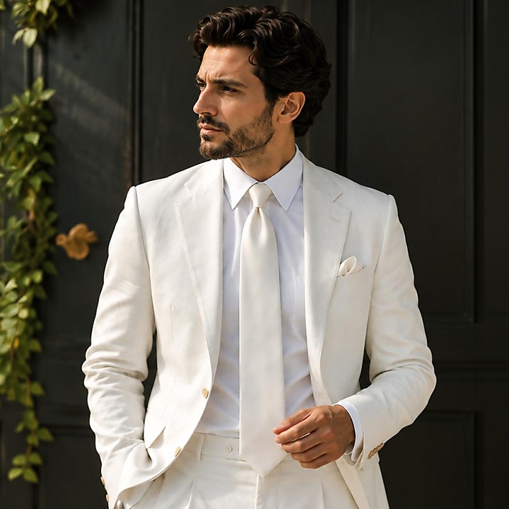 pocket square Satin Grace Off-white