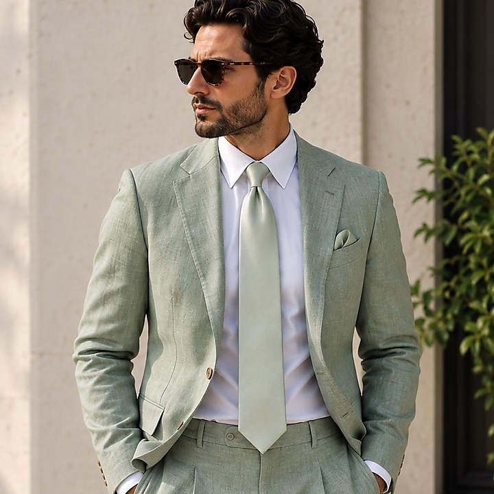 pocket square Satin Grace Sage
