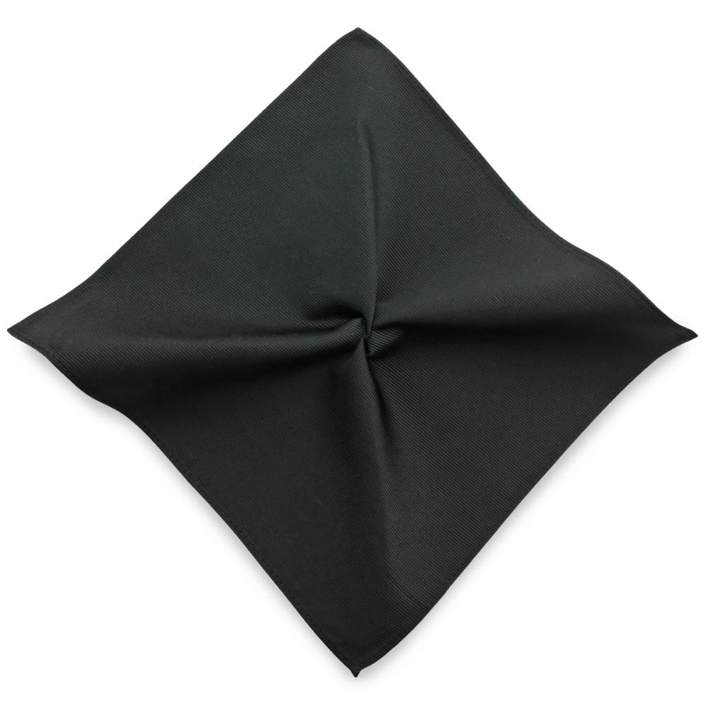 pocket square silk black repp - 1