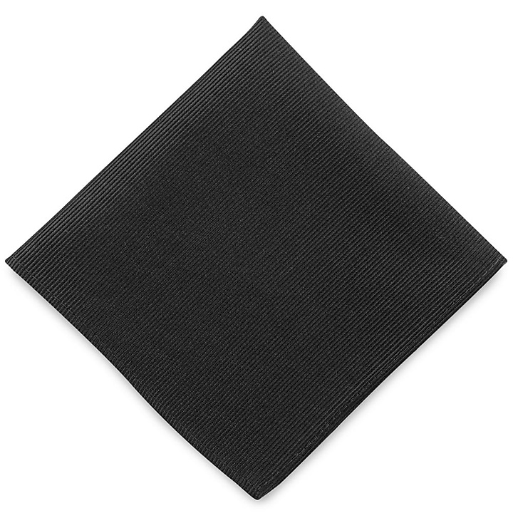 pocket square silk black repp