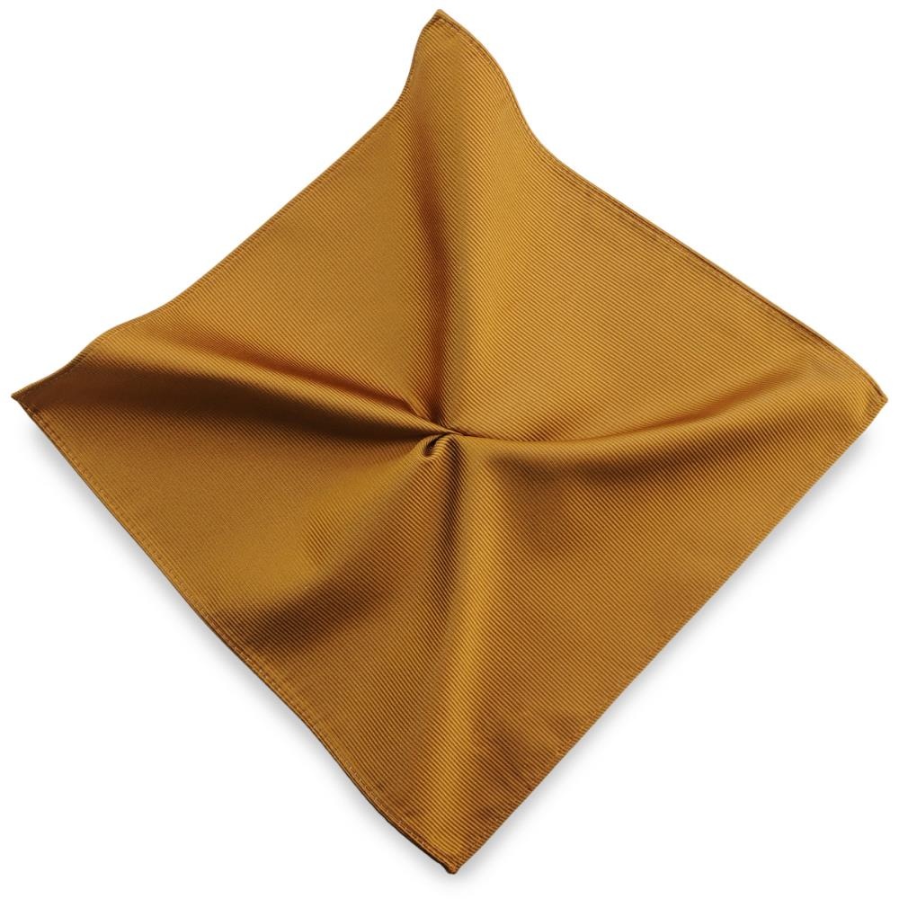 pocket square silk cognac repp - 1