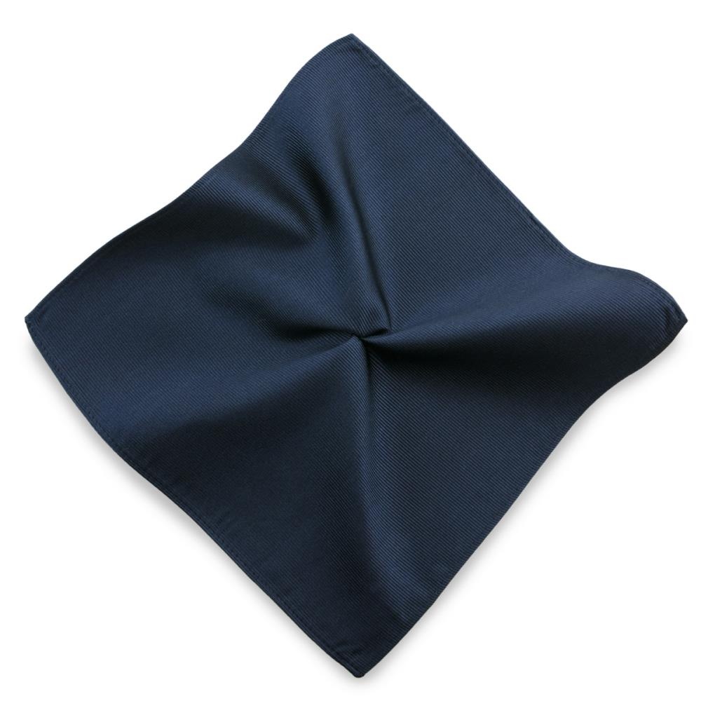 pocket square silk navy blue repp - 1
