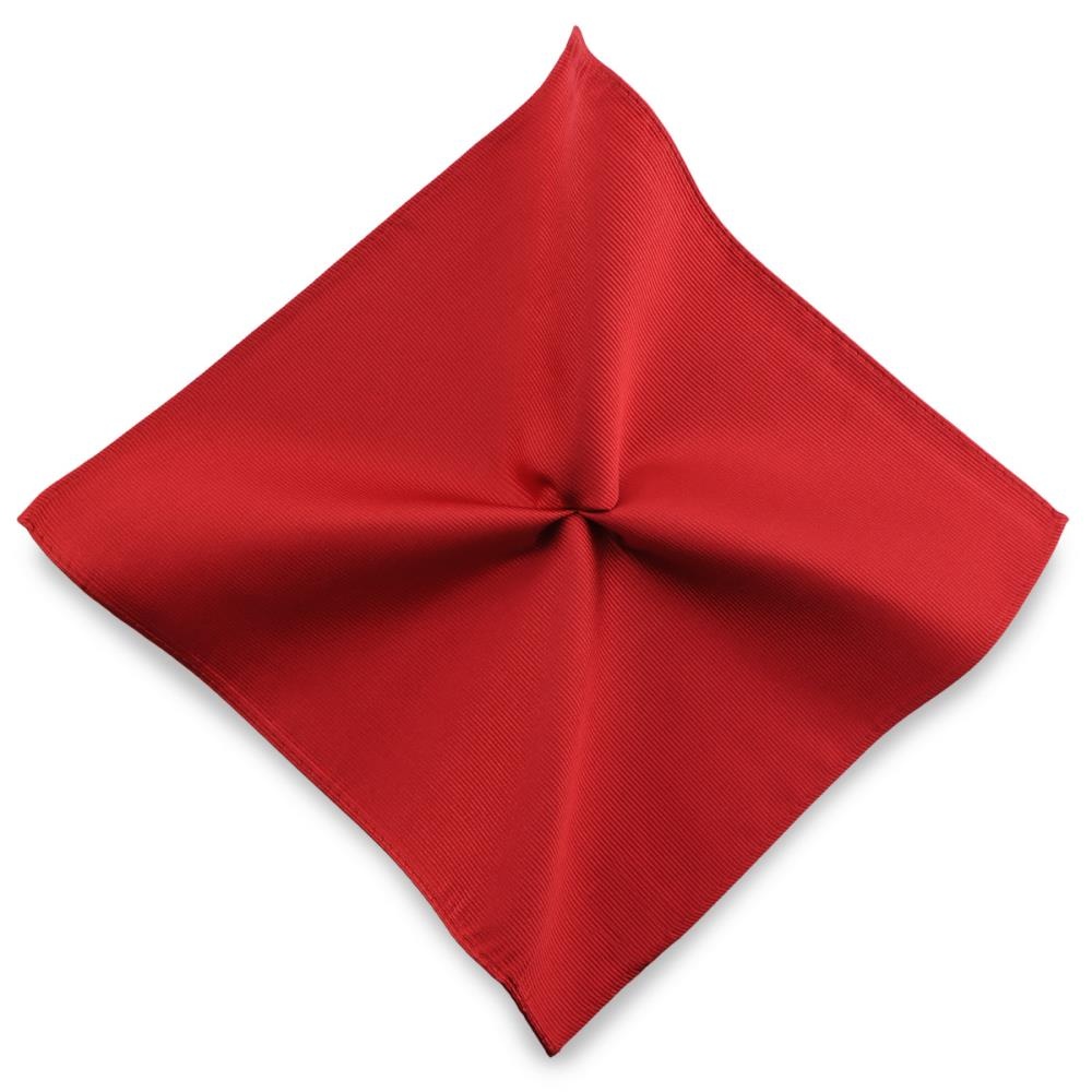 pocket square silk red repp - 1