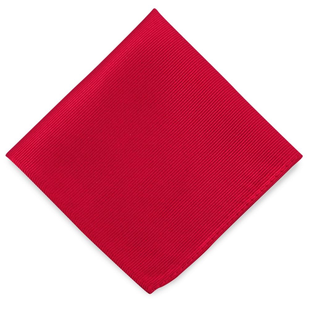 pocket square silk red repp - 2
