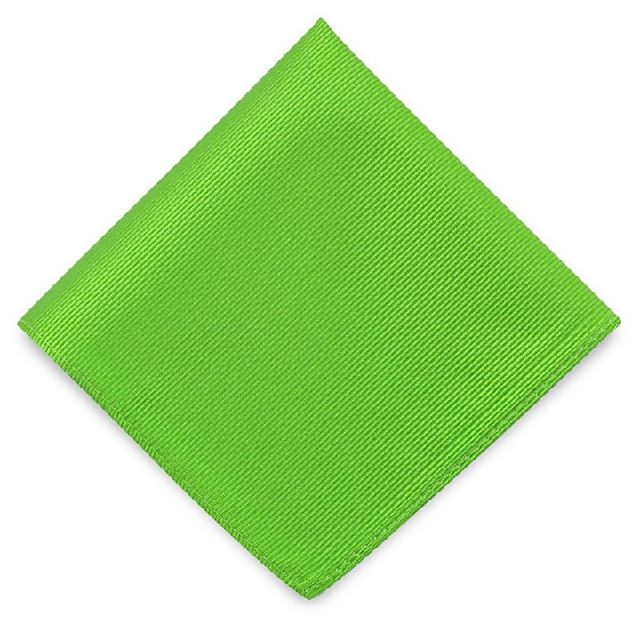 Pocket square silk repp apple green