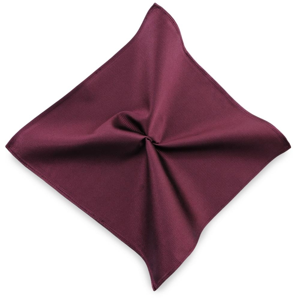 pocket square silk repp aubergine - 1
