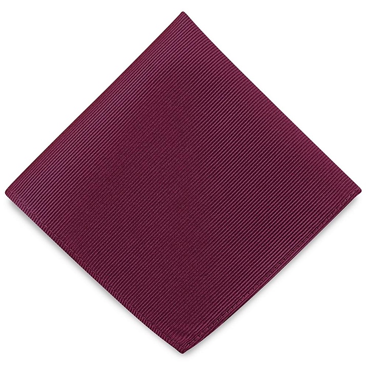 pocket square silk repp aubergine