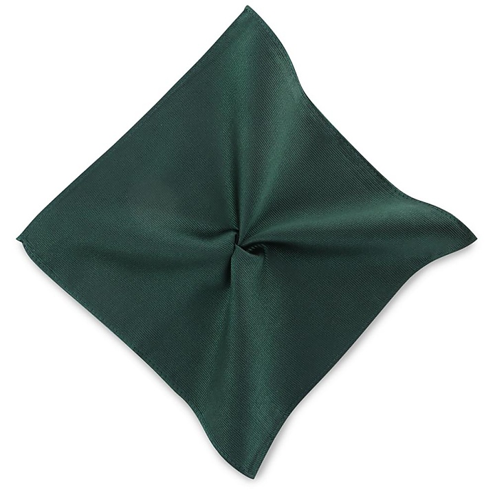 Pocket square silk repp bottle green